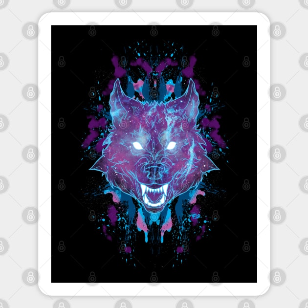 Starry Wolf Sticker by RioBurton